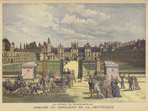 Ankunft des Präsidenten von Frankreich im Palais de Fontainebleau