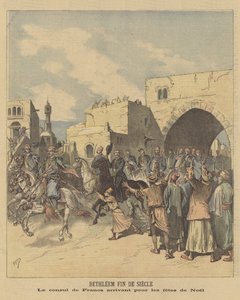 Der französische Konsul kommt zu den Weihnachtsfeiern in Bethlehem an