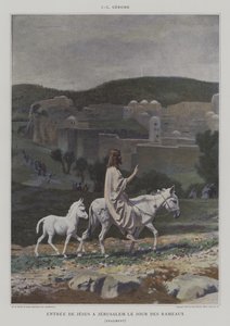 Detail von Einzug Jesu in Jerusalem am Palmsonntag