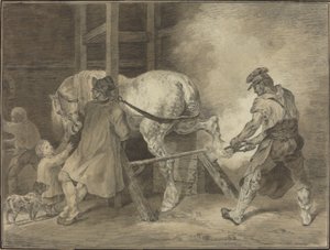 Die Schmiede von after Léon Cogniet after Théodore Gericault