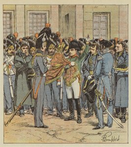 Napoleons Abschied von seiner Garde in Fontainebleau von after Louis Charles Bombled