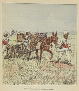 Hova-Kanonen ins französische Lager gebracht von after Louis Charles Bombled