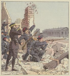 Verteidigung des Bahnhofs von Tien-Tsin durch Marineinfanteristen