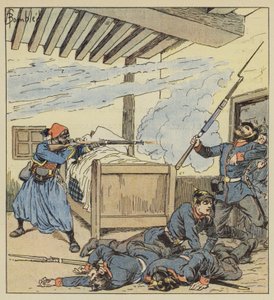 Heldenhafte Verteidigung von Ali-ben-Kacem von after Louis Charles Bombled