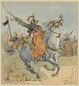 Kaiserliche Garde, Mameluck, Eskadron dem Regiment der berittenen Jäger zugeteilt von after Louis Charles Bombled
