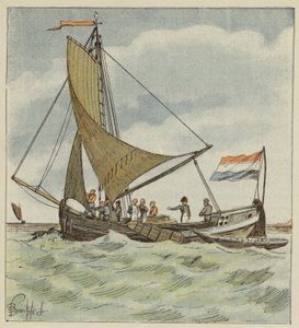 Der Kaiser schenkt einem holländischen Piloten ein Boot