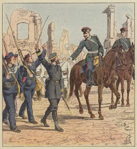 Kapitän de Marolles und General Stessel von after Louis Charles Bombled