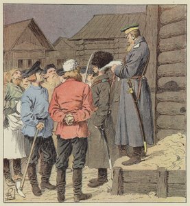 Kriegserklärung in Sibirien von after Louis Charles Bombled
