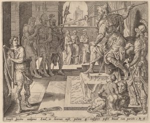 David vor Saul von after Maerten van Heemskerck