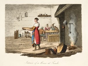 Innenraum eines Hauses in Fondi, aus Italian Scenery, veröffentlicht 1806