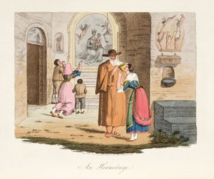 Die Einsiedelei von Capua, aus Italian Scenery, veröffentlicht 1806 von after P. van Lerberghi