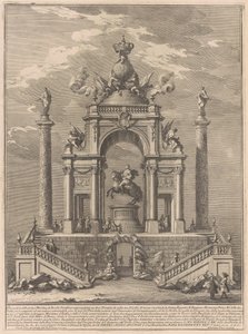 Die Prima Macchina für die Chinea von 1751: Triumphbogen für Roger I. von Sizilien von after Paolo Posi Giuseppe Vasi