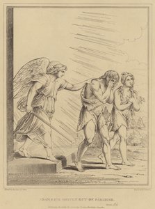 Adam und Eva werden aus dem Paradies vertrieben, Genesis von after Raphael