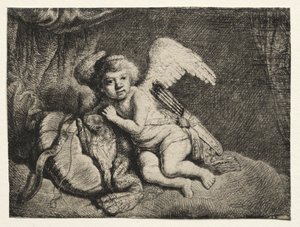 Ruhender Amor von after Rembrandt van Rijn