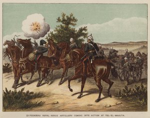 13-Pfünder der Royal Horse Artillery kommen bei Tel-El-Mahuta zum Einsatz