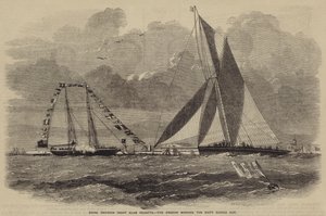 Regatta des Royal Harwich Yacht Club, die Amazon gewinnt den Sechzig-Guinea-Pokal von after Thomas Harrington Wilson