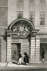 Barber Surgeons Hall, Monkwell Street, 1830 von Thomas Hosmer after Shepherd