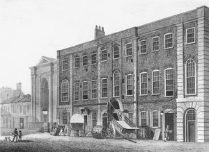 Südansicht des Theatre Royal in der Portugal Street, Lincolns Inn Fields, 1811 von Thomas Hosmer after Shepherd