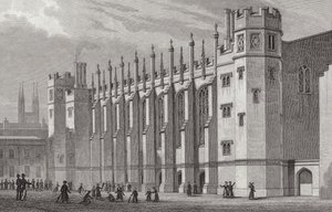 Die neue Halle, Christs Hospital, 1828 von Thomas Hosmer after Shepherd