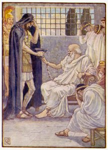 Er trank den Inhalt, als wäre es ein Schluck Wein von after Walter Crane