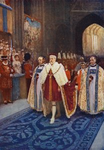 König Edward VII. betritt die Westminster Abbey zu seiner Krönung
