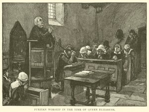 Puritanischer Gottesdienst zur Zeit von Königin Elisabeth