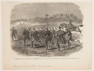 Angriff des Ersten Massachusetts-Regiments auf eine Rebellen-Schützenstellung in der Nähe von Yorktown