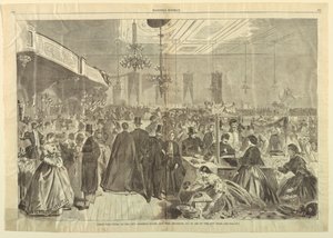 Großer Jahrmarkt in den City Assembly Rooms, New York, Dezember 1861, zugunsten der Stadtarmen, aus Harper