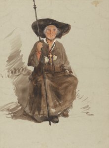 Studie eines Pilgers von attributed to Samuel Palmer
