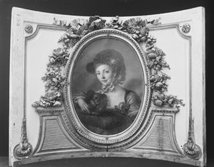 Frau mit einem Hund, eines von einem Set, 1770-90