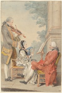 Monsieur und Madame Blizet mit Monsieur Le Roy dem Schauspieler