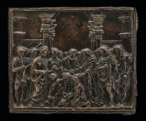 Das Opfer eines Schweins von called Riccio Andrea Briosco