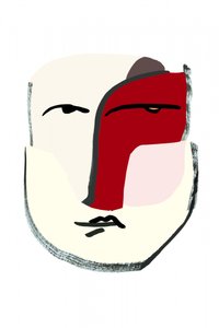 Abstraktes Rotes Gesicht