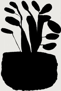 Schwarze botanische Silhouette