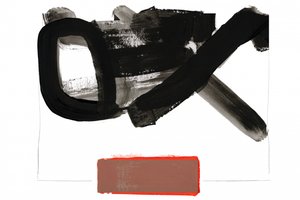 Schwarze Striche Roter Block