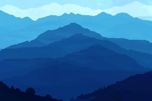 Geschichtete Blaue Berge