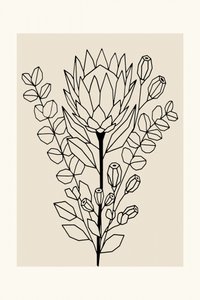 Minimalistische Protea Eukalyptus von cartissi