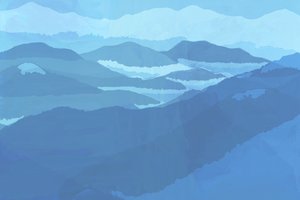 Neblige Blaue Berge