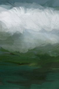 Neblige Grüne Landschaft