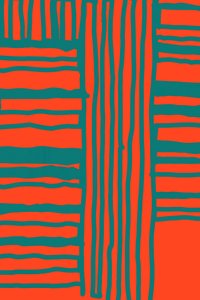 Lebendiges orange-türkis Muster von cartissi