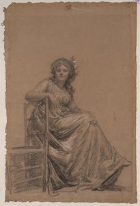 Porträt einer sitzenden Frau von circle of François André Vincent