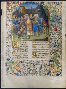 Blatt aus einem Stundenbuch: Der Verrat Christi von circle of Maître François