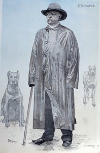 Kanzler Bismarck und seine Hunde, Titelillustration aus La Revue Illustrée, graviert von Florian, Oktober 1887