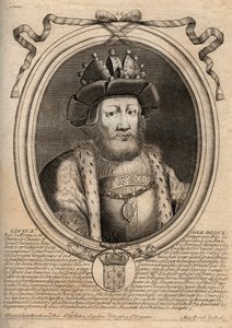 Porträt von Ludwig II. dem Stammler oder dem Faulen (846 - 879), König der Franken - Ludwig II. der Stammler 848 bis 879 - Gravur aus 