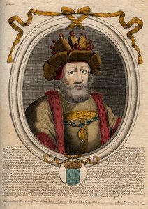 Porträt von Ludwig II. dem Stammler (846-879), König der Franken - Gravur aus 