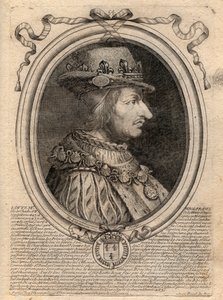 Porträt von Ludwig XI. (1423-1483), König von Frankreich - Porträt von Ludwig XI. von Frankreich (1423-1483), König von Frankreich - Gravur aus 