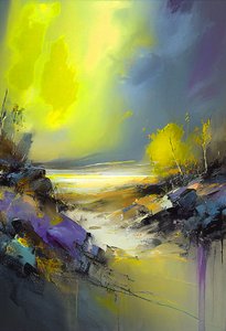 Abstrakte Landschaftsmalerei, Wandkunst von F. Abderrahim