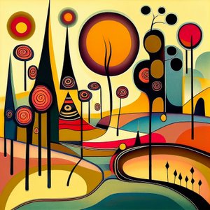 Abstrakte minimalistische biomorphe Landschaft