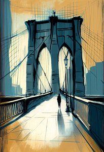 Abstrakte Skizze der Brooklyn Bridge