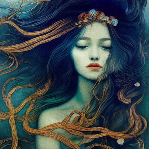 Schönes Mädchen mit Haaren, die im Wind tanzen